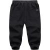 imageFlygo Mens Cotton Casual Shorts 34 Jogger Capri Pants Below Knee Cropped Pants Zipper PocketsBlack