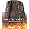 imageFlygo Mens Fleece Lined Padded Puffer Vests Winter Warm Sleeveless Zipper Outerwear Vest Thermal Sherpa Jacket WaterproofBlack