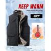 imageFlygo Mens Fleece Lined Padded Puffer Vests Winter Warm Sleeveless Zipper Outerwear Vest Thermal Sherpa Jacket WaterproofBlack