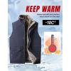 imageFlygo Mens Fleece Lined Padded Puffer Vests Winter Warm Sleeveless Zipper Outerwear Vest Thermal Sherpa Jacket WaterproofNavy