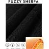 imageFlygo Mens Fuzzy Hoodie Sherpa Pullover Hoodies Casual Long Sleeve Hooded Sweatshirt Warm Fall Winter Fluffy SweaterBlack