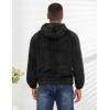 imageFlygo Mens Fuzzy Hoodie Sherpa Pullover Hoodies Casual Long Sleeve Hooded Sweatshirt Warm Fall Winter Fluffy SweaterBlack