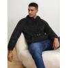 imageFlygo Mens Fuzzy Hoodie Sherpa Pullover Hoodies Casual Long Sleeve Hooded Sweatshirt Warm Fall Winter Fluffy SweaterBlack