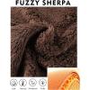 imageFlygo Mens Fuzzy Hoodie Sherpa Pullover Hoodies Casual Long Sleeve Hooded Sweatshirt Warm Fall Winter Fluffy SweaterBrown