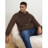 imageFlygo Mens Fuzzy Hoodie Sherpa Pullover Hoodies Casual Long Sleeve Hooded Sweatshirt Warm Fall Winter Fluffy SweaterBrown