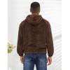 imageFlygo Mens Fuzzy Hoodie Sherpa Pullover Hoodies Casual Long Sleeve Hooded Sweatshirt Warm Fall Winter Fluffy SweaterBrown