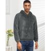 imageFlygo Mens Fuzzy Hoodie Sherpa Pullover Hoodies Casual Long Sleeve Hooded Sweatshirt Warm Fall Winter Fluffy SweaterGrey