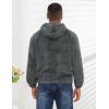 imageFlygo Mens Fuzzy Hoodie Sherpa Pullover Hoodies Casual Long Sleeve Hooded Sweatshirt Warm Fall Winter Fluffy SweaterGrey