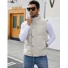 imageFlygo Mens Puffer Vest Winter Padded Vests Lightweight Stand Collar Sleeveless Jacket OuterwearLightKhakiXXL