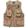 imageFlygo Mens Quick Dry Fishing Hunting Photograghy Journalist Outdoor Mesh Vest JacketKhaki