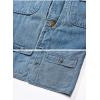 imageFlygo Mens Retro Washed Outdoor Collarless Work Safari Travel Denim Vest Sleeveless JacketLight Blue