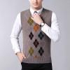 imageFlygo Mens Slim VNeck Argyle Sleeveless Pullover Sweater Knitted Business Golf Vest2 Camel