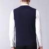 imageFlygo Mens Slim VNeck Argyle Sleeveless Pullover Sweater Knitted Business Golf Vest2 Navy