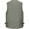 imageFlygo Mens Summer Casual Fishing Photography Vest MultiPocket Outdoor Waistcoat Jacket Medium Army Green