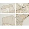 imageFlygo Mens Summer Mesh Fishing Vest Photography Work MultiPockets Outdoors Journalists Vest Sleeveless JacketKhaki