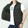 imageFlygo Mens Utility Casual Hooded Outdoor Work Fishing Travel Photo Vest Jacket with PocketsArmy Green