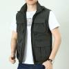 imageFlygo Mens Utility Casual Hooded Outdoor Work Fishing Travel Photo Vest Jacket with PocketsArmy Green