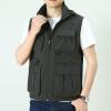 imageFlygo Mens Utility Casual Hooded Outdoor Work Fishing Travel Photo Vest Jacket with PocketsArmy Green