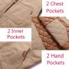 imageFlygo Mens Winter Warm Outdoor Utility Hunting Work Quilted Lined Canvas VestKhaki