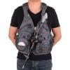 imageFlygo MultiPockets Fly Bass Fishing Vest Pack for Outdoor Activities Adjutable Size for MenWomenGrey Foam Style