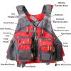 imageFlygo MultiPockets Fly Bass Fishing Vest Pack for Outdoor Activities Adjutable Size for MenWomenGrey Foam Style