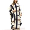 imageFlygo Muslim Abaya for Women Maxi Long Dresses Dubai Pendant Bat Sleeves Turkey African Caftan Kaftan Daily Casual One Size 01 Beige Plaid