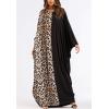imageFlygo Muslim Abaya for Women Maxi Long Dresses Dubai Pendant Bat Sleeves Turkey African Caftan Kaftan Daily Casual One Size Black Leopard