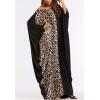 imageFlygo Muslim Abaya for Women Maxi Long Dresses Dubai Pendant Bat Sleeves Turkey African Caftan Kaftan Daily Casual One Size Black Leopard