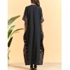 imageFlygo Muslim Abaya for Women Maxi Long Dresses Dubai Pendant Bat Sleeves Turkey African Caftan Kaftan Daily Casual One Size Coffee Black