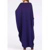 imageFlygo Muslim Abaya for Women Maxi Long Dresses Dubai Pendant Bat Sleeves Turkey African Caftan Kaftan Daily Casual One Size Navy