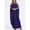 imageFlygo Muslim Abaya for Women Maxi Long Dresses Dubai Pendant Bat Sleeves Turkey African Caftan Kaftan Daily Casual One Size Navy