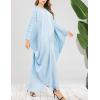 imageFlygo Muslim Abaya for Women Maxi Long Dresses Dubai Pendant Bat Sleeves Turkey African Caftan Kaftan Daily Casual One Size Sky Blue