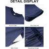 imageFlygo One Piece Jumpsuits for Women Crewneck Short Sleeve Casual Wide Leg Long Pants Drawstring Rompers Outfits with PocketsNavyblue