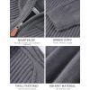 imageFlygo Quarter Zip Pullover Sweaters for Men Casual Long Sleeve Knitted Textured Mock Neck Polo SweaterDark Grey