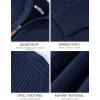imageFlygo Quarter Zip Pullover Sweaters for Men Casual Long Sleeve Knitted Textured Mock Neck Polo SweaterNavy