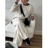 imageFlygo Sweater Sets Women 2 Piece Outfits Long Sleeve Pullover Sweater Tops Wide Leg Pants Lounge Set TracksuitsCream