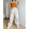 imageFlygo Track Pants Women Baggy Pants Y2k Cargo Pants Womens Spring Fashion Parachute Pant for WomenApricot