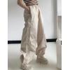 imageFlygo Track Pants Women Baggy Pants Y2k Cargo Pants Womens Spring Fashion Parachute Pant for WomenApricot