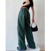 imageFlygo Track Pants Women Baggy Pants Y2k Cargo Pants Womens Spring Fashion Parachute Pant for WomenArmygreen