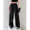 imageFlygo Track Pants Women Baggy Pants Y2k Cargo Pants Womens Spring Fashion Parachute Pant for WomenBlack