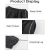 imageFlygo Track Pants Women Baggy Pants Y2k Cargo Pants Womens Spring Fashion Parachute Pant for WomenBlack
