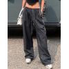 imageFlygo Track Pants Women Baggy Pants Y2k Cargo Pants Womens Spring Fashion Parachute Pant for WomenGrey
