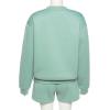 imageFlygo Women 2 Piece Tracksuits Outfits Fleece Oversized Jogging Suit Cropped Pullover Tops ShortsLight Green