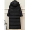imageFlygo Women Maxi Down Coat Thickened Long Hooded Quilted Insulated Puffer Parka JacketBlack