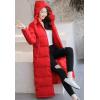 imageFlygo Women Maxi Down Coat Thickened Long Hooded Quilted Insulated Puffer Parka JacketRed