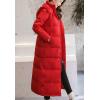 imageFlygo Women Maxi Down Coat Thickened Long Hooded Quilted Insulated Puffer Parka JacketRed