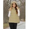 imageFlygo Women Quilted Pullover Puffer Vest Jacket Oversized Lightweight Sleeveless Down Vests OuterwearKhaki