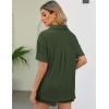 imageFlygo Women Two Piece Casual Outfits Y2K Loungewear Pleated Short Pants Button Down Shirt Streetwear SetsArmyGreenM