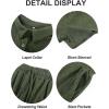 imageFlygo Women Two Piece Casual Outfits Y2K Loungewear Pleated Short Pants Button Down Shirt Streetwear SetsArmyGreenM
