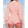 imageFlygo Women Two Piece Tracksuit Long Sleeves Sweatsuit Half Zip Crop Top Sexy Biker Shorts Jogging OutfitPinkM